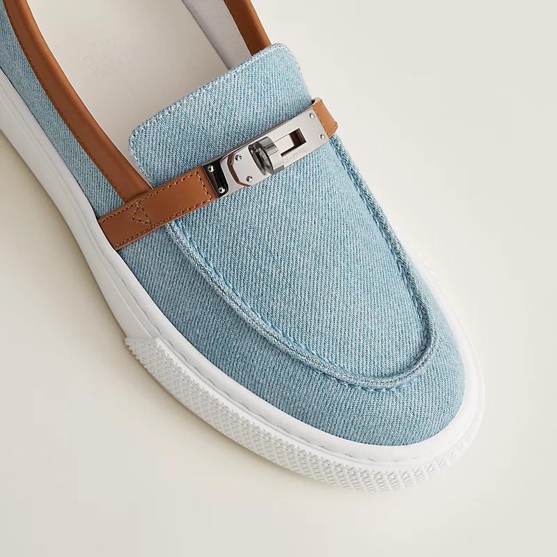 Giày Hermes Game Slip-On Sneaker Nữ Xanh Dương Nâu